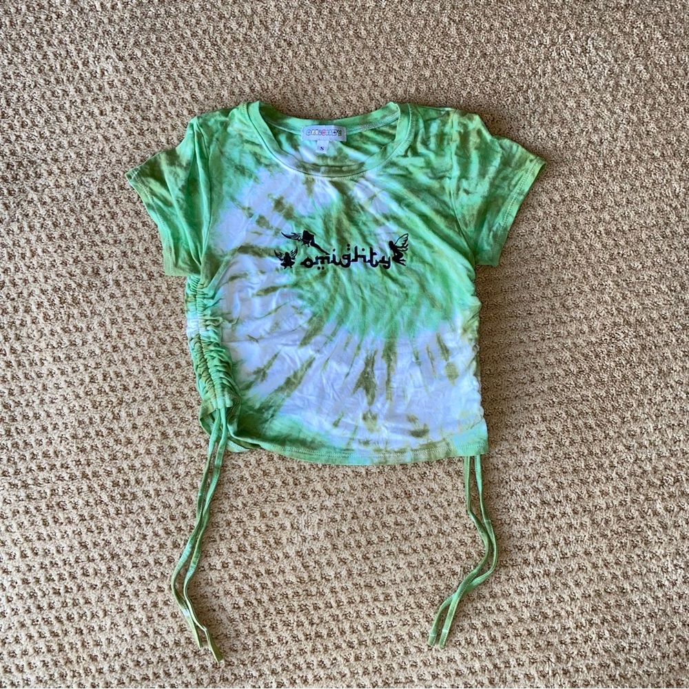 O-mighty green tie dye shirt